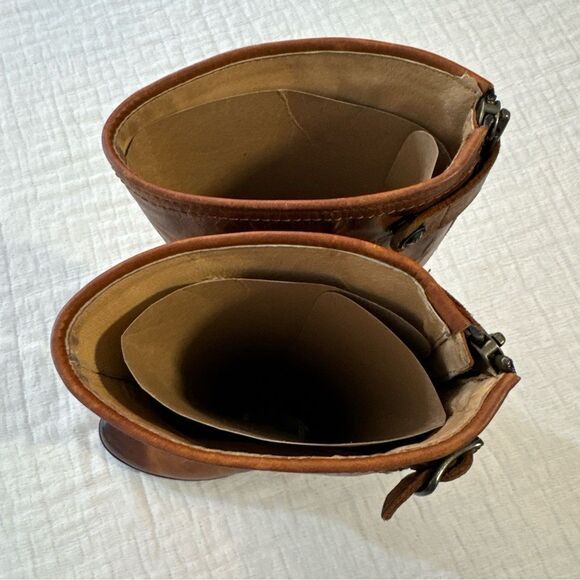 FRYE TALL BOOT VERONICA Back Zip DARK BROWN LEATHER ENGINEER CLASSIC Size 6 B - Picture 5 of 11